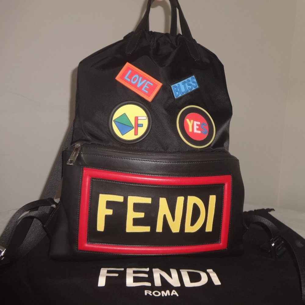 Fendi 7vz034 10q Logo Face Nap Sac Backpack